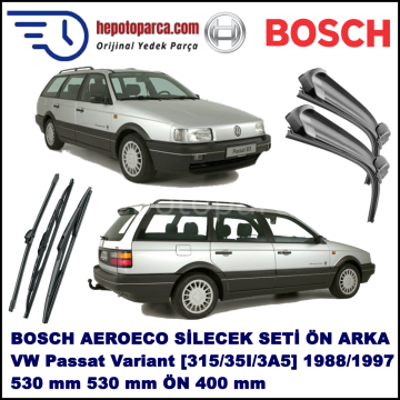 VW Passat Variant [315/35I/3A5] 04,1988-03,1997 Bosch Aeroeco Ön ve Arka Silecek Takımı