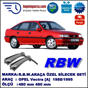 OPEL Vectra [A] 09.88-08.95 480 / 480 mm. RBW Muz Silecek Seti  2'li Takım. U Kanca Uyumludur.