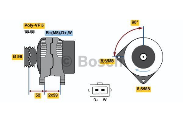 AlternatörVW (VOLKSWAGEN); SKODA; SEAT Polo; Felicia; Pick-Up; Arosa; Caddy II Pickup; Felicia Fun VWW 028903026B; SKO 0289