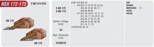 MEGA BSX-172/173 MARŞ KÖMÜRÜ MAN-IVECO-SCANIA MERCEDES