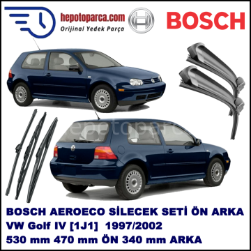 VW Golf IV [1J1] 10,1997-05,2002 Bosch Aeroeco Ön ve Arka Silecek Takımı