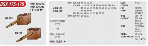 BSX-175-176 MARŞ KÖMÜRÜ OPEL-PEUGOT-SKODA VOLKSWAGEN