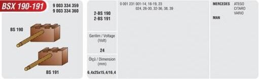 BSX-190/191 MARŞ KÖMÜRÜ MERCEDES AXOR YM-MAN