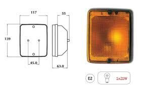 YD-D-139 3000.05 KARE FORM SİNYAL LAMBASI AMBER