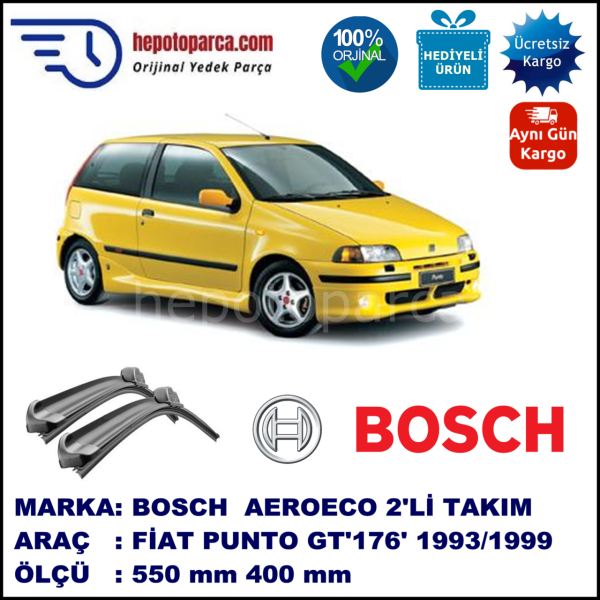 FIAT Punto GT [176..] 08.1993-08.1999, 550 / 400 mm. BOSCH AEROECO Aparatlı Muz Silecek
