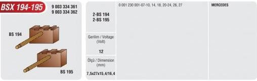 MEGA BSX-194/195 MARŞ KÖMÜRÜ PD 250 YM-MERCEDES