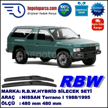 NISSAN Terrano I  11.88-08.95 480 / 480 mm. RBW Hybrid Silecek Seti. U Kanca Uyumlu Hibrit