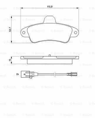 Disk Balata - Arka - [WVA 21586] -  [ 115,9X53,7X1 Mondeo 1.8i 199301 - 199607; Mondeo 1.6i 199301 - 199607; Mondeo 1.8 TD 199306 - 199607; Mondeo 1.8 TD Turnier 199306 - 199607; Mondeo 1.8i Turnier 199304 - 199607; Mondeo 1.6i Turnier 199304 - 19960