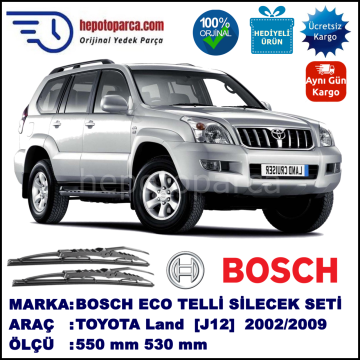 TOYOTA Land Cruiser [J12] 09.02-08.09 550 / 530 mm. BOSCH ECO Telli Silecek 2'li Takım