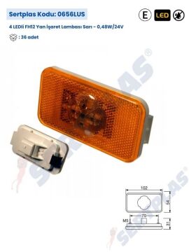 0656LUS 4 LEDli FH12 Yan İşaret Lambası Sarı