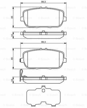 Disk Balata - Arka - [WVA 24298] - [99,2x45x13,8 m MX-5 1.8 200507 - ; MX-5 2.0 200507 - ; Roadster 2.0i 200508 -  MAZ NFY72648Z; MAZ NFY72