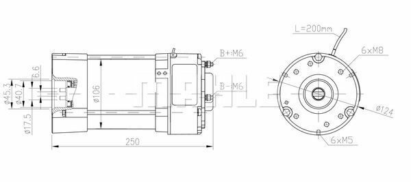 MM 57 Z1660 48V LETRİKA MAHLE ISKRA MM57 72736273 11213262500   11213262, 72736273, AMG6215 48V 0.8kW, IM3009