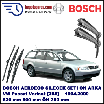 VW Passat Variant [3B5] 10,1994-11,2000 Bosch Aeroeco Ön ve Arka Silecek Takımı