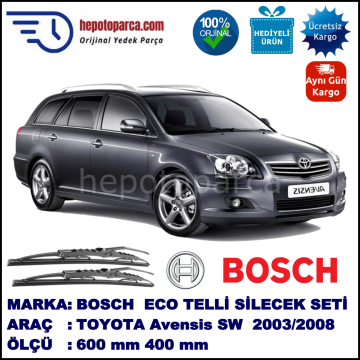 TOYOTA Avensis Wagon [T25] 01.03-11.08 600 / 400 mm. BOSCH ECO Telli Silecek 2'li Takım