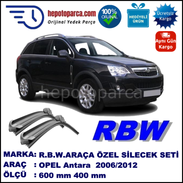 OPEL Antara  05.06-... 600 / 400 mm. RBW Muz Silecek Seti  2'li Takım. U Kanca Uyumludur.