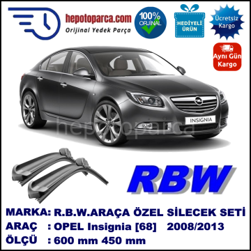 OPEL Insignia [68] 09.08-... 600 / 450 mm. RBW Muz Silecek Seti  2'li Takım. U Kanca Uyumludur.