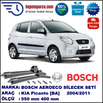 KIA Picanto [BA] 05.2004-01.2011, 550 / 400 mm. BOSCH AEROECO Aparatlı Muz Silecek