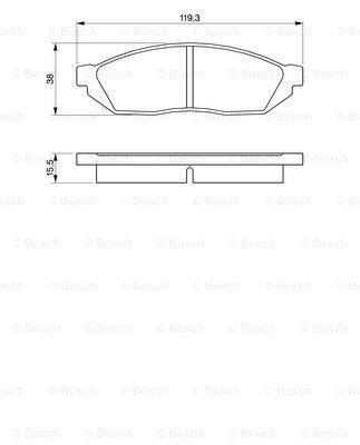 Disk Balata - Ön  - [WVA 20731] -  [ 119,3X38X15 m Alto 800 198601 - 199311; Carry 1.0 198510 - 199903; Alto 600 198206 - 198512; 800 0.8i 6V 198312 - 200211; Alto 800 198601 - 198912; Alto 800 198206 - 198512; Alto 800 198601 - 198812; Carry 1.0 Van