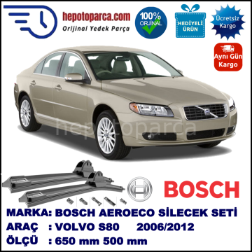 VOLVO S80 II  03.2006-..., 650 / 500 mm. BOSCH AEROECO Aparatlı Muz Silecek