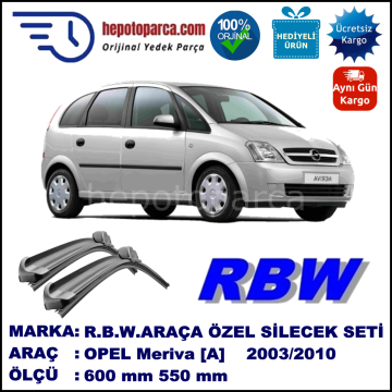 OPEL Meriva [A] 03.03-03.10 600 / 550 mm. RBW Muz Silecek Seti  2'li Takım. U Kanca Uyumludur.