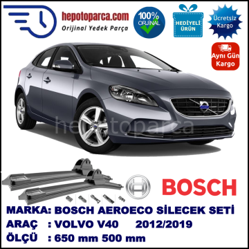 VOLVO V40 II  08.2012-..., 650 / 500 mm. BOSCH AEROECO Aparatlı Muz Silecek