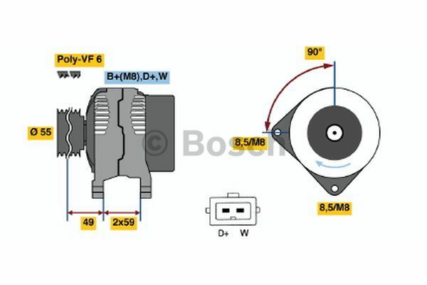 AlternatörVW (VOLKSWAGEN); SEAT Golf III; Golf III Variant; Sharan; Ibiza; Caddy II; Alhambra; Golf IV Cabriolet; Toledo; Cordoba; Polo Classic; Polo Variant; Cordoba Vario; Golf III Cabriolet; Inca; Caddy VWW 028903028J; SEA 0289