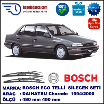 DAIHATSU Charade [G2] 06.94-09.00 480 / 450 mm. BOSCH ECO Telli Silecek 2'li Takım