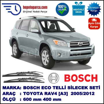 TOYOTA RAV4 [A3] 11.05-... 600 / 400 mm. BOSCH ECO Telli Silecek 2'li Takım