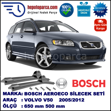 VOLVO V50  08.2005-12.2012, 650 / 500 mm. BOSCH AEROECO Aparatlı Muz Silecek