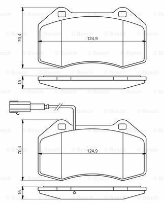 Disk Balata - Ön - [WVA 24162] - [124,8x70,6x15,3  MiTo 1.4 i.e. Turbo ( 08.2008 - . ); MiTo 1.4 16V Turbo ( 10.2009 - . ); MiTo 1.4 i.e. ( 05.2008 - 12.2011 ); MiTo 1.4 Turbo ( 12.2013 - . ); MiTo 1.4 Turbo ( 10.2009 - . ); Grande Punto Abarth 1.4 (
