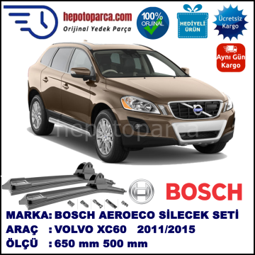 VOLVO XC60  08.2011-..., 650 / 500 mm. BOSCH AEROECO Aparatlı Muz Silecek