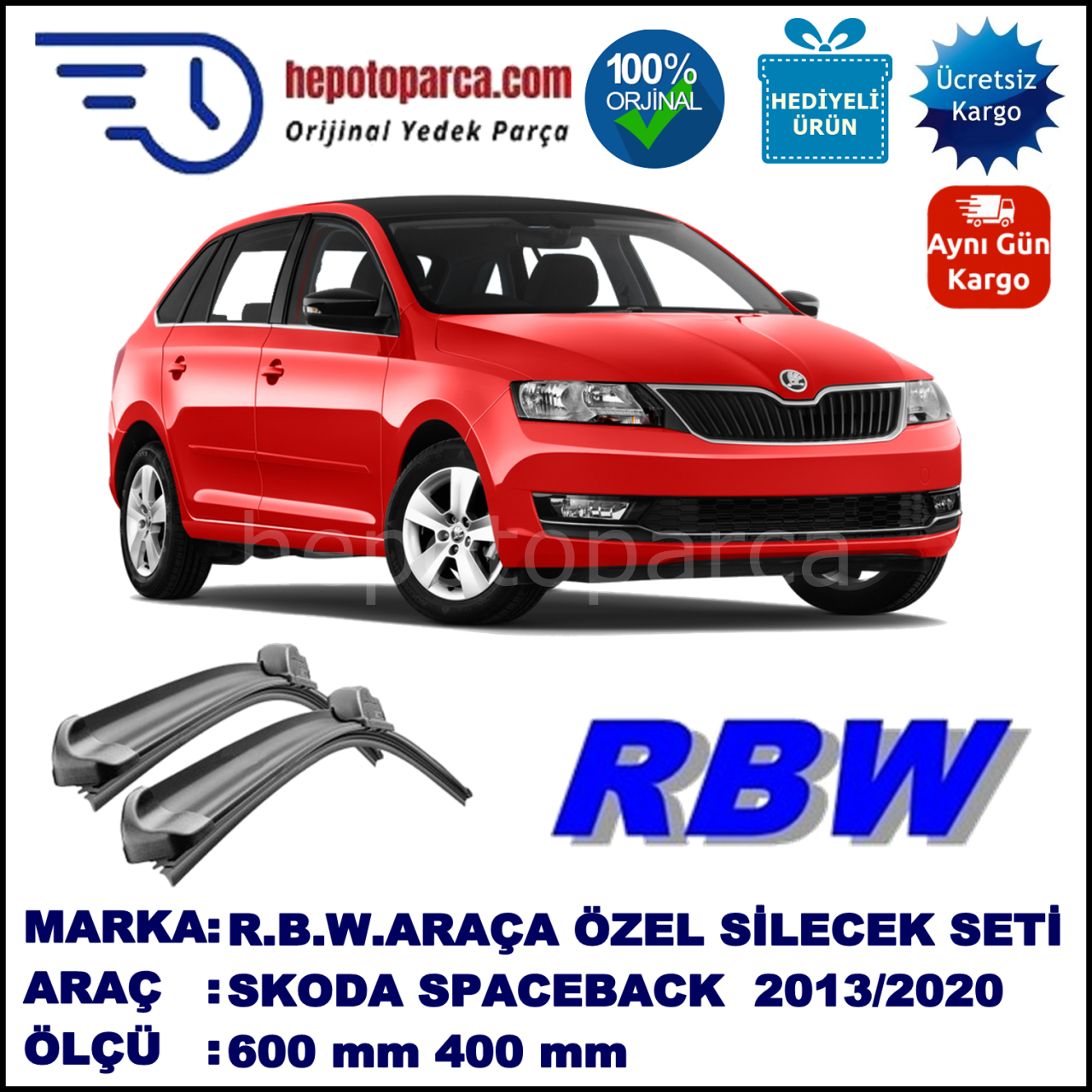 SKODA RAPID SPACEBACK MUZ SİLECEK TAKIMI RBW ARACA ÖZEL (2012→)