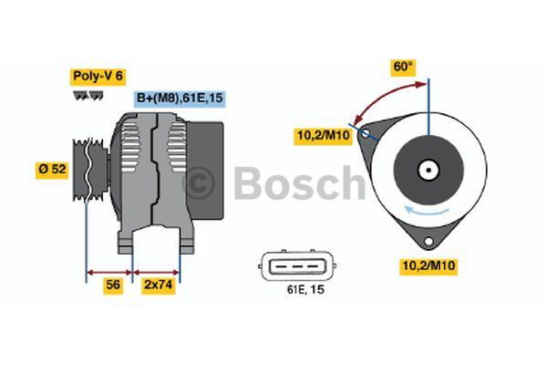 Alternatör BMW 12317509113; BMW 123