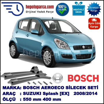 SUZUKI Splash [EX] 01.2008-..., 550 / 400 mm. BOSCH AEROECO Aparatlı Muz Silecek