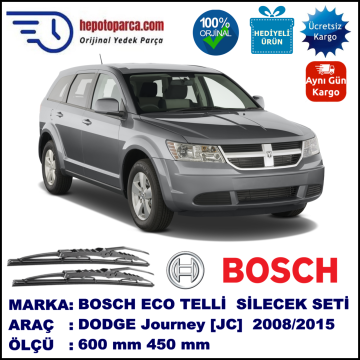 DODGE Journey [JC] 05.08-... 600 / 450 mm. BOSCH ECO Telli Silecek 2'li Takım