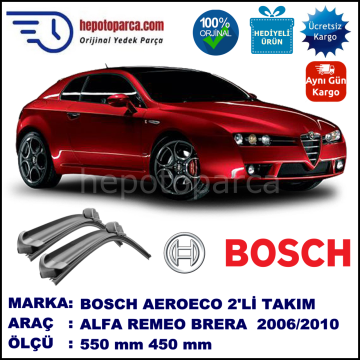 ALFA ROMEO Brera [939] 01.2006-12.2010 , 550 / 450 mm. BOSCH AEROECO Aparatlı Muz Silecek