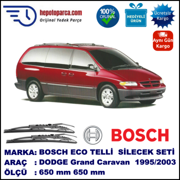 DODGE Caravan [NS] 01.95-08.03 650 / 650 mm. BOSCH ECO Telli Silecek 2'li Takım