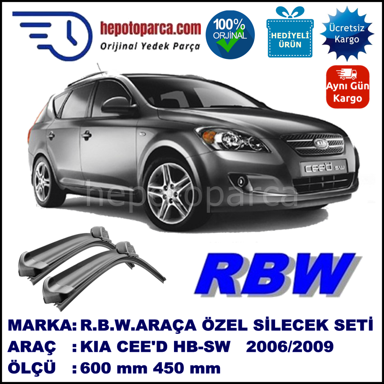 KIA CEE'D HB SW MUZ SİLECEK TAKIMI RBW ARACA ÖZEL  (2006-2009)