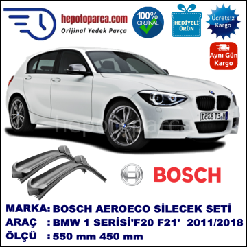 BMW Serie 1 [F 20; F21] 09.2011-..., 550 / 450 mm. BOSCH AEROECO Aparatlı Muz Silecek