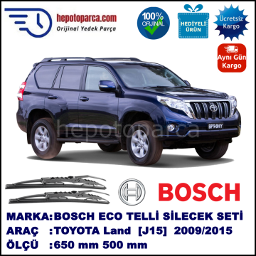 TOYOTA Land Cruiser [J15] 08.09-... 650 / 500 mm. BOSCH ECO Telli Silecek 2'li Takım