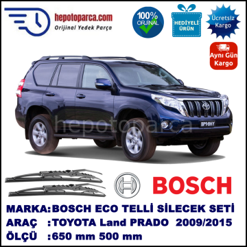 TOYOTA Land Cruiser Prado [J15] 09.09-... 650 / 500 mm. BOSCH ECO Telli Silecek 2'li Takım