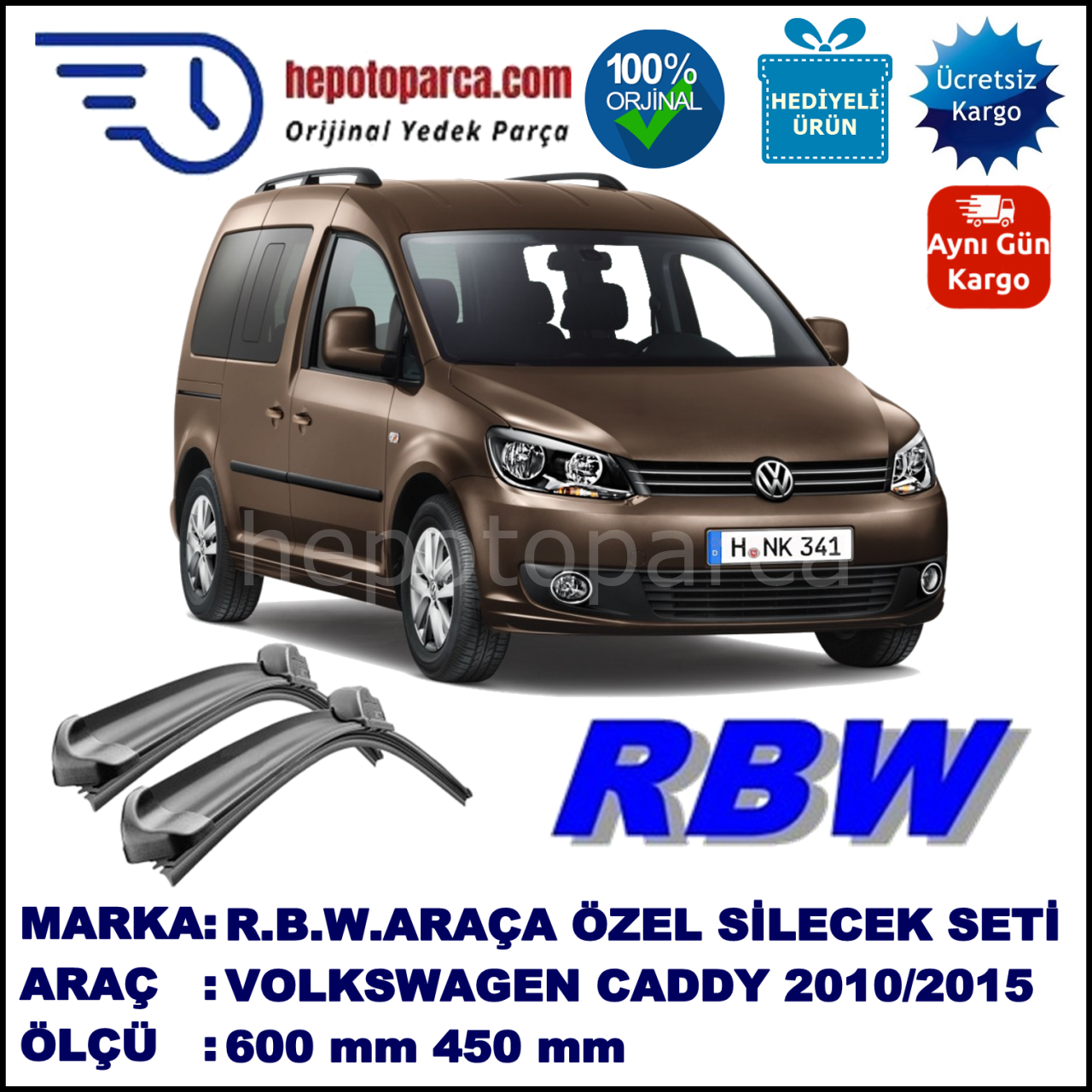 VOLKSWAGEN CADDY 3-4 MUZ SİLECEK TAKIMI RBW ARACA ÖZEL (2010→)