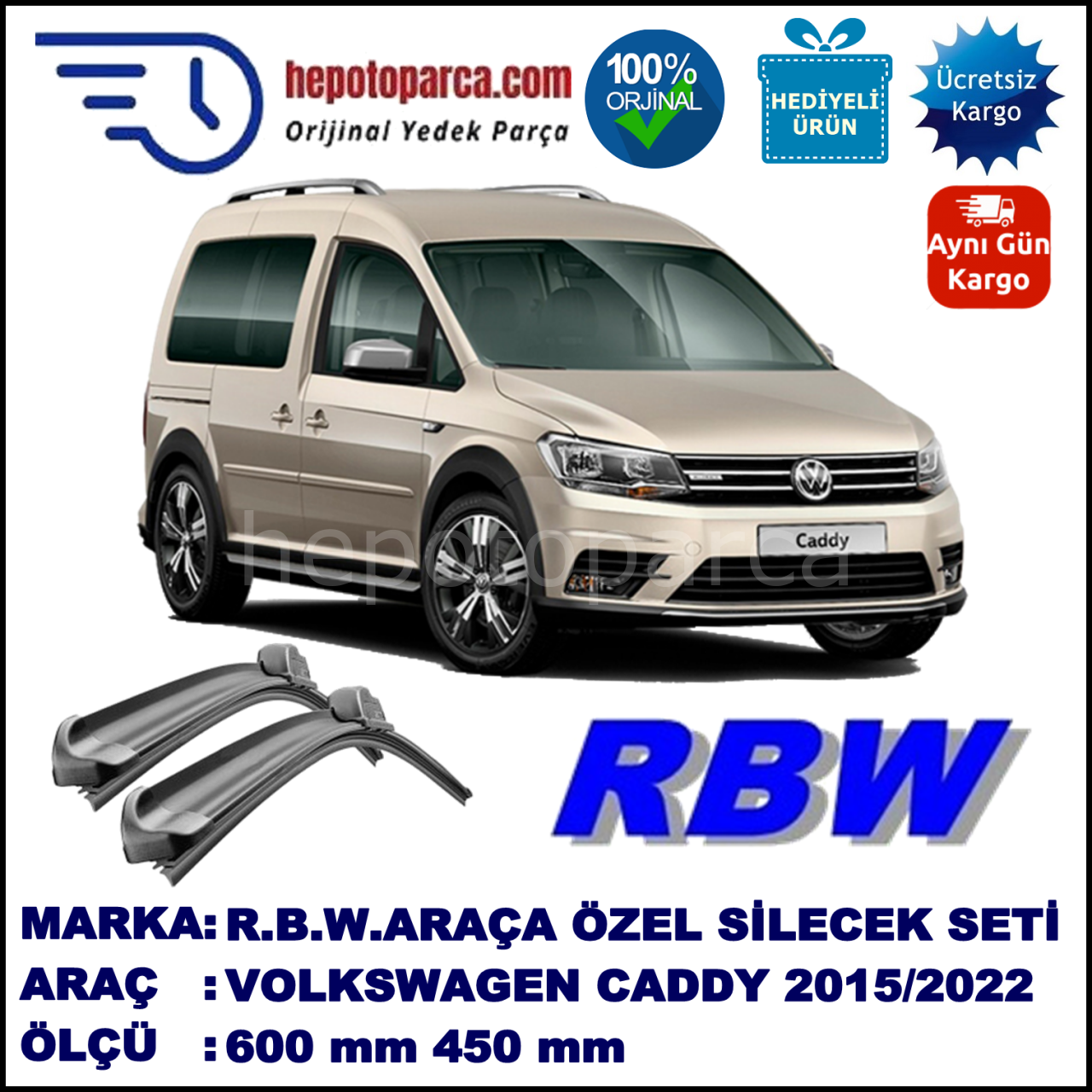 VOLKSWAGEN CADDY ALLTRACK MUZ SİLECEK TAKIMI RBW ARACA ÖZEL (2015→)
