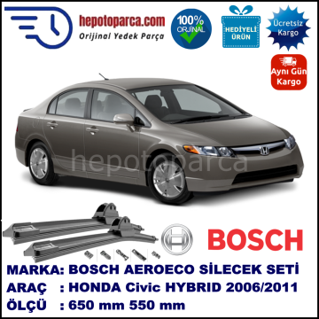 HONDA Civic Hybrid [FA] 01.2006-08.2011, 650 / 550 mm. BOSCH AEROECO Aparatlı Muz Silecek