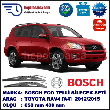TOYOTA RAV4 [A4] 11.12-... 650 / 400 mm. BOSCH ECO Telli Silecek 2'li Takım