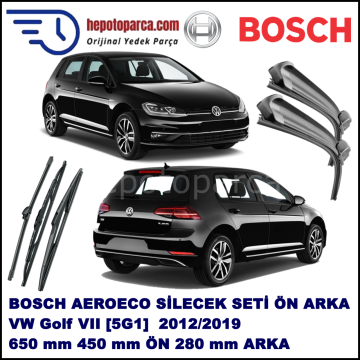 VW Golf VII [5G1]  08,2012-,,, Bosch Aeroeco Ön ve Arka Silecek Takımı