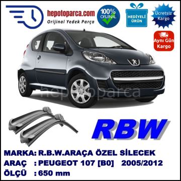 PEUGEOT 107 [B0] 06.05-... 650 /  mm. RBW Muz Silecek U Kanca Uyumludur.