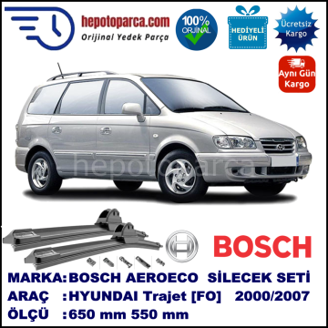 HYUNDAI Trajet [FO] 01.2000-06.2007, 650 / 550 mm. BOSCH AEROECO Aparatlı Muz Silecek