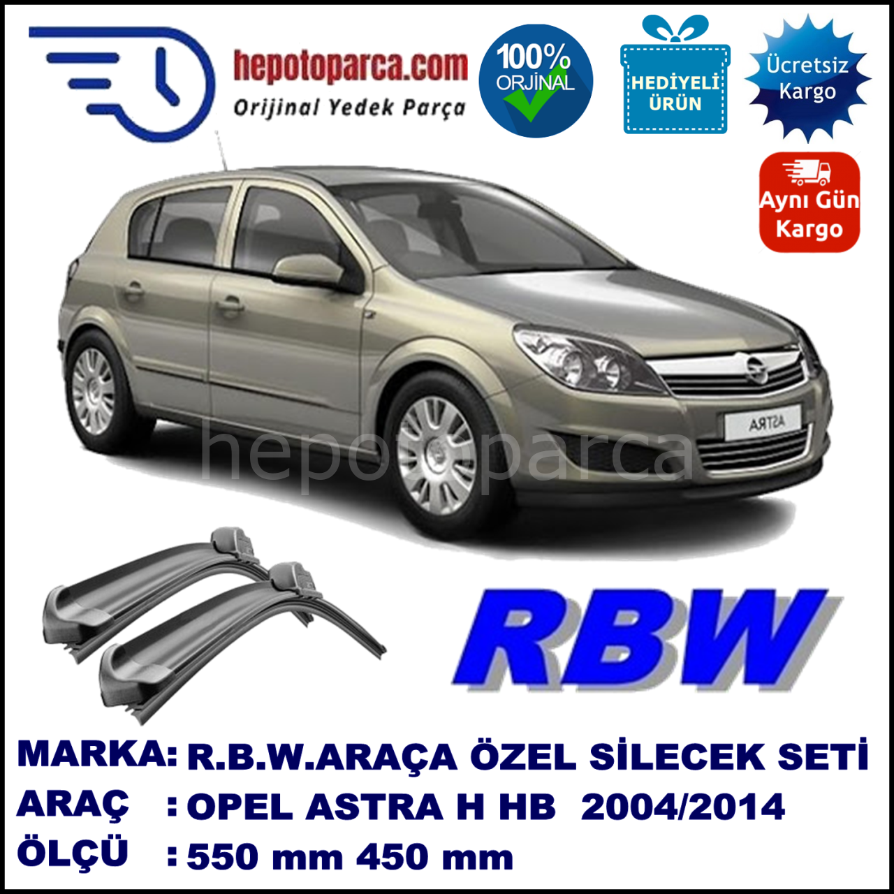 OPEL ASTRA H HB/SW MUZ SİLECEK TAKIMI RBW ARACA ÖZEL (2004-2014)