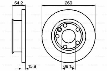 Fren Diski, Ön, [260 / 16-13 mm]VW (VOLKSWAGEN) California T4 2.0 ( 09.1990 - 06.2003 ); California T4 2.4 Diesel ( 09.1990 - 05.1998 ); Caravelle T4 2.0 ( 09.1990 - 06.2003 ); Multivan T4 2.0 ( 09.1990 - 06.2003 ); Caravelle T4 2.4 Diesel ( 09.199 V
